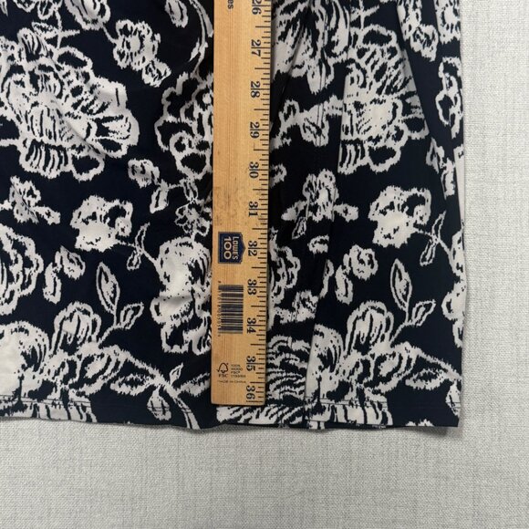 Lauren Ralph Lauren Dress Floral Print Cowl Neck Light Navy Stretch Size 10 NWT - Picture 6 of 10